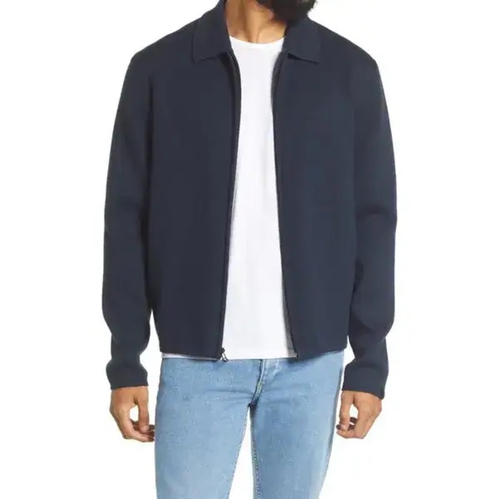 RAG & BONE Melrose Wool-Blend Jacket Men’s Size Medium Navy Wool Zip Up